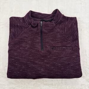 Marc Anthony Men's Burgundy Purple Heathered Quarter Zip Knit Sweater Size XXL